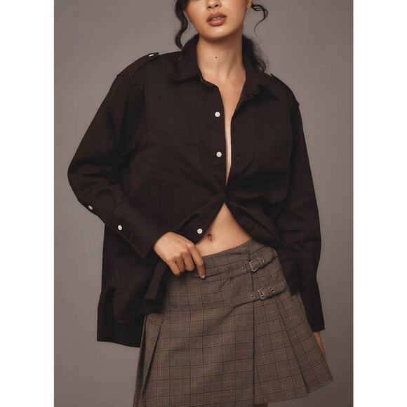 Citizens of Humanity - Ari Buttondown Shirt / S / Black - Picture 1 of 9